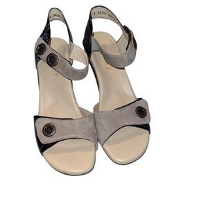 Ziera Stylish Women's Sandals in Tan Suede snd Brown Patent Leather Size 38